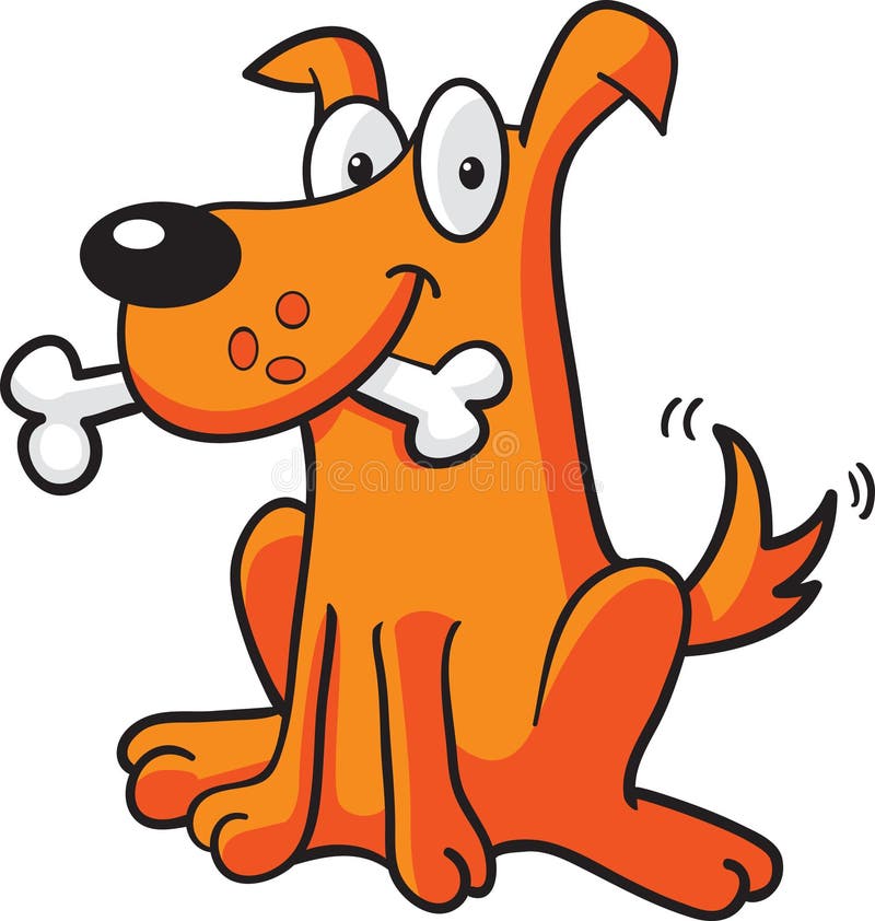 Hund Mit Dem Knochen Vektor Abbildung Illustration Von Wagging