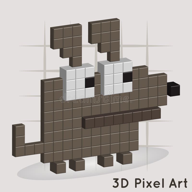 Hund. Pixel Art. Vector vektor abbildung. Illustration von würfel
