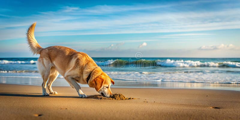 Hunde graben im Sand durch den Ozean generativ durch ai. Hunde graben im Sand durch den ozeanischen Design Hintergrund für instagram facebook Wand Bild generativ durch Ai Hintergrund Kunst Hintergrund Hintergrund graben Hintergrund ai Hund Wand Malerei ai Hintergrund Ozean Tapete generativ durch ai Hintergrund Bild und Hintergrund generative Hintergrund