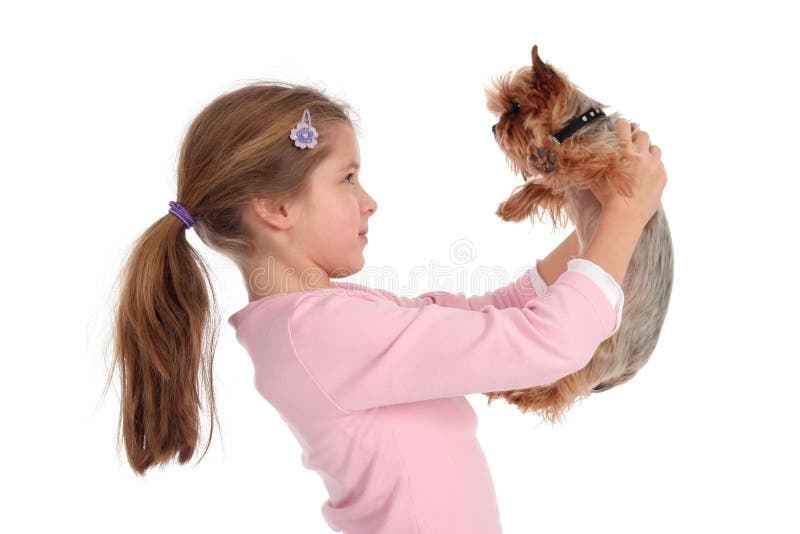hundflicka henne holding fotografering för bildbyråer hundflicka henne holding fotografering för bildbyråer