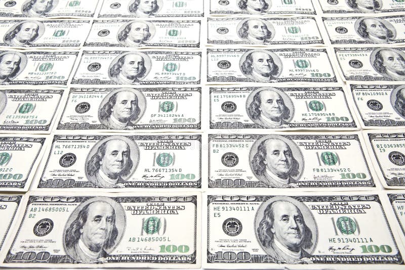 Hundred Dollar Bills Background royalty free stock photos