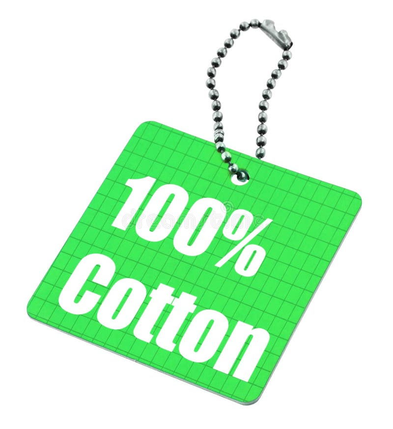 Hundred percent cotton tag