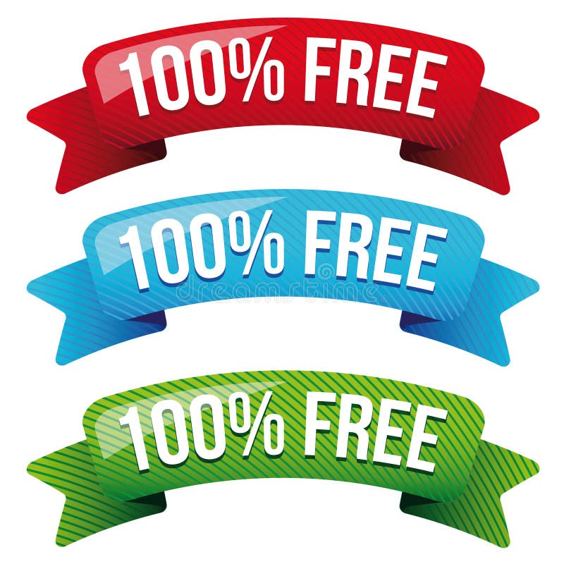 Hundred percent free ribbon set