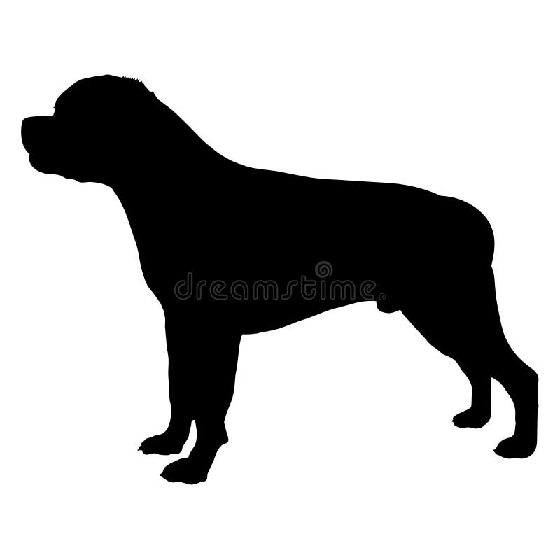 Download Rottweiler silhouette vektor illustrationer. Illustration av teckning - 199931776