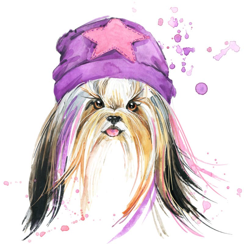hundstående s HundT-tröjadiagram bakgrund för vattenfärghundillustration royaltyfri illustrationer hundstående s HundT-tröjadiagram bakgrund för vattenfärghundillustration royaltyfri illustrationer