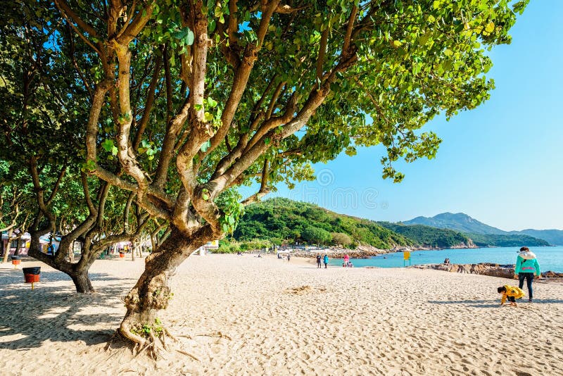 Hung Shing Yeh Beach sull'isola di Lamma, Hong Kong fotografie stock libere da diritti