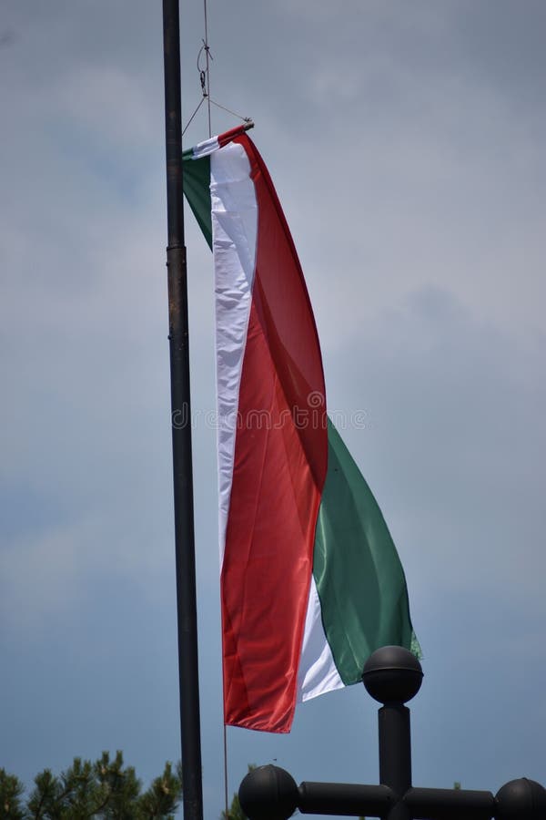 Hungarian Flag on the Hill. Stock Image Image of europe, national