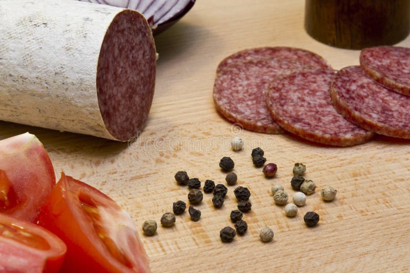 Hungarian salami stock photo. Image of casing, natural 18024510