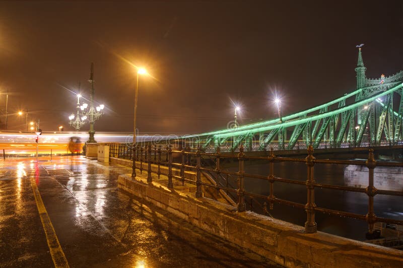 Hungary, Budapest, Liberty Bridge - night picture