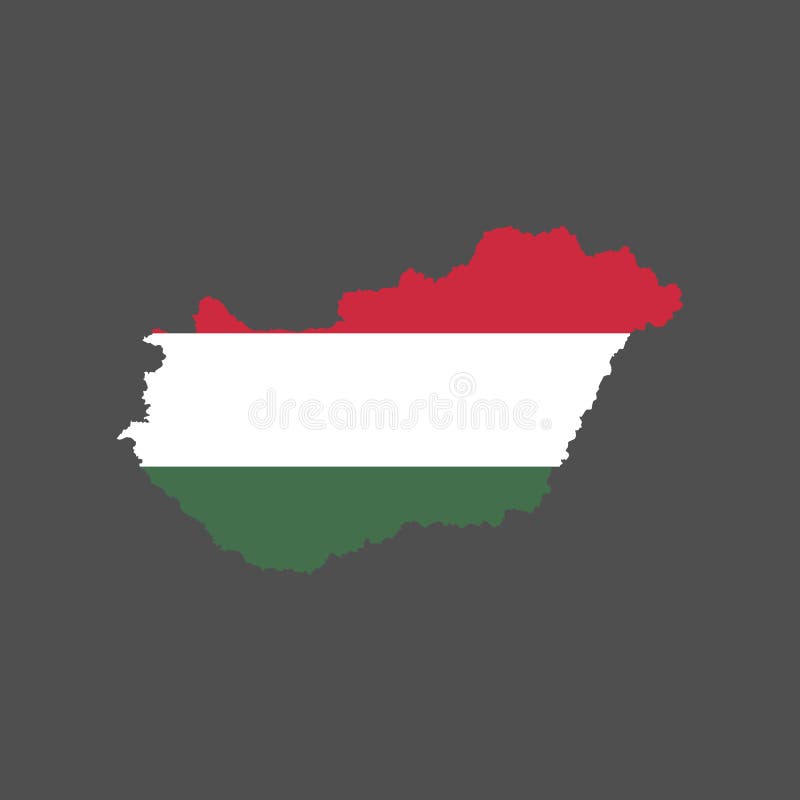 Hungary flag and map vector illustration Hungary flag and map vector illustration