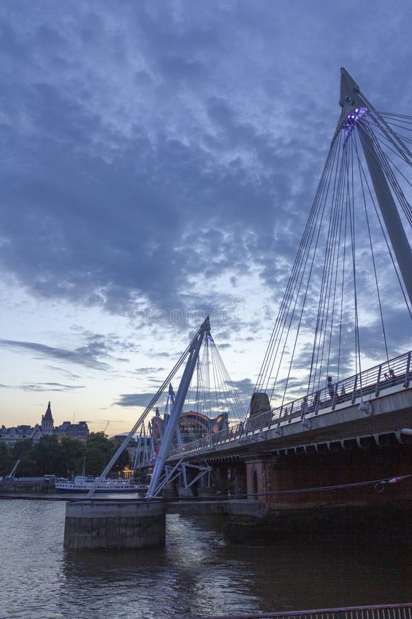 Hungerford Bridge and Golden Jubilee Bridges Stock Image - Image of ...