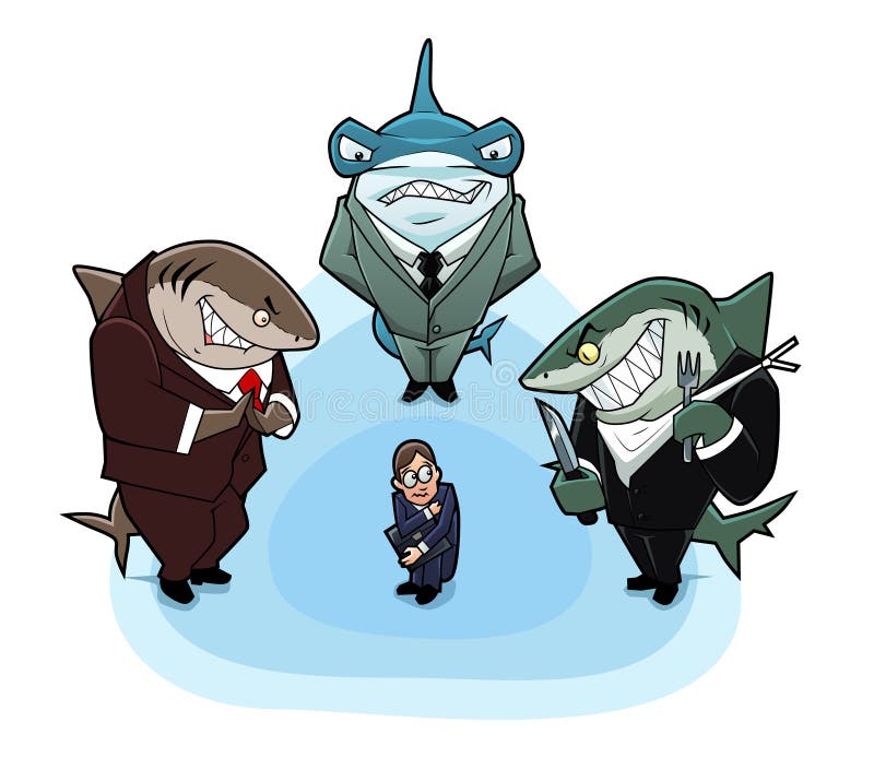 Hungry business sharks vector illustration Hungry business sharks vector illustration