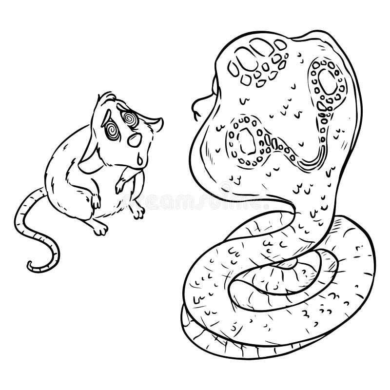 Hungry Cobra Snake Getting Ready To Eat the Mouse. Snake Hypnotizing