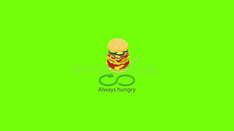 Always hungry icon animation stock illustration