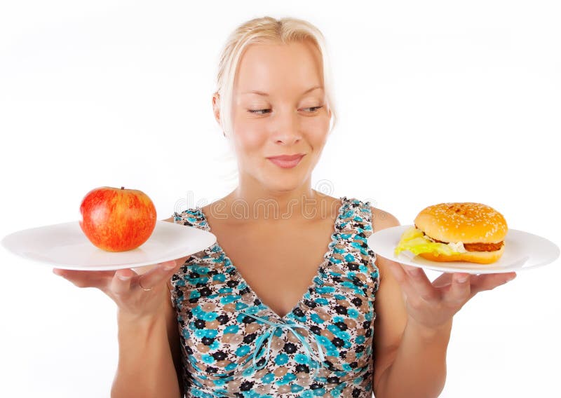 Hungry Woman Looking At Food Stock Image Image of beautiful