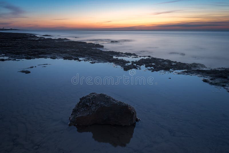 Hunstanton plaży zmierzch Norfolk UK obrazy stock Hunstanton plaży zmierzch Norfolk UK obrazy stock