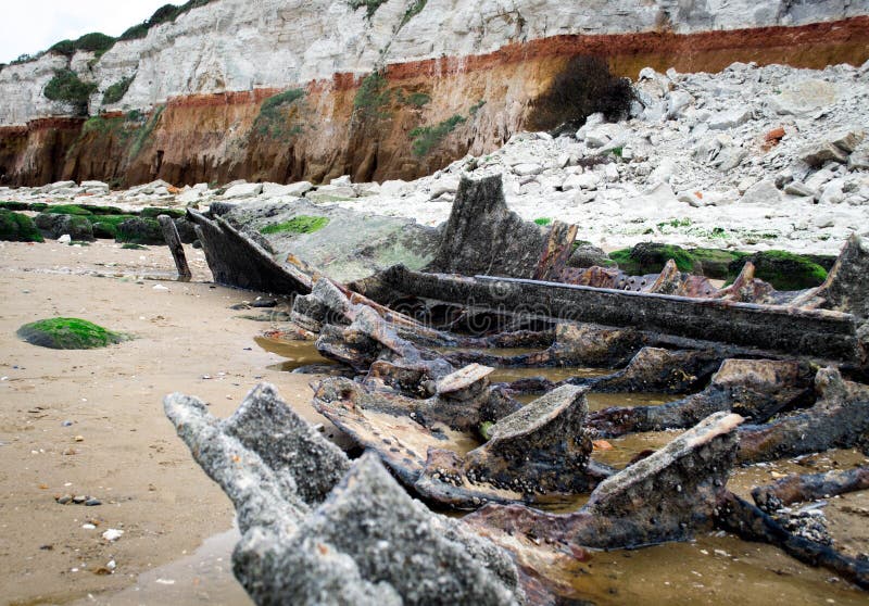 Hunstanton ship wreck stock photo. Image of ship, driftwood 43862078