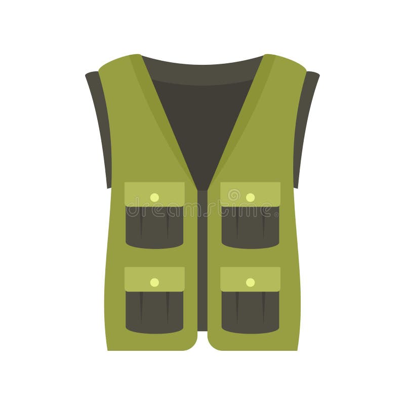 Hunter Vest Icon, Flat Style Stock Vector - Illustration of flat ...