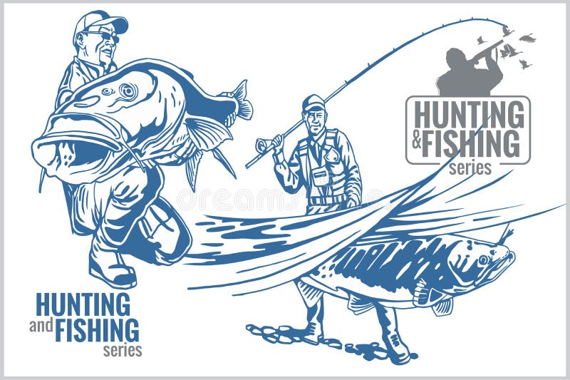 Fishing and hunting  Sports Illustrations ~ Creative Market