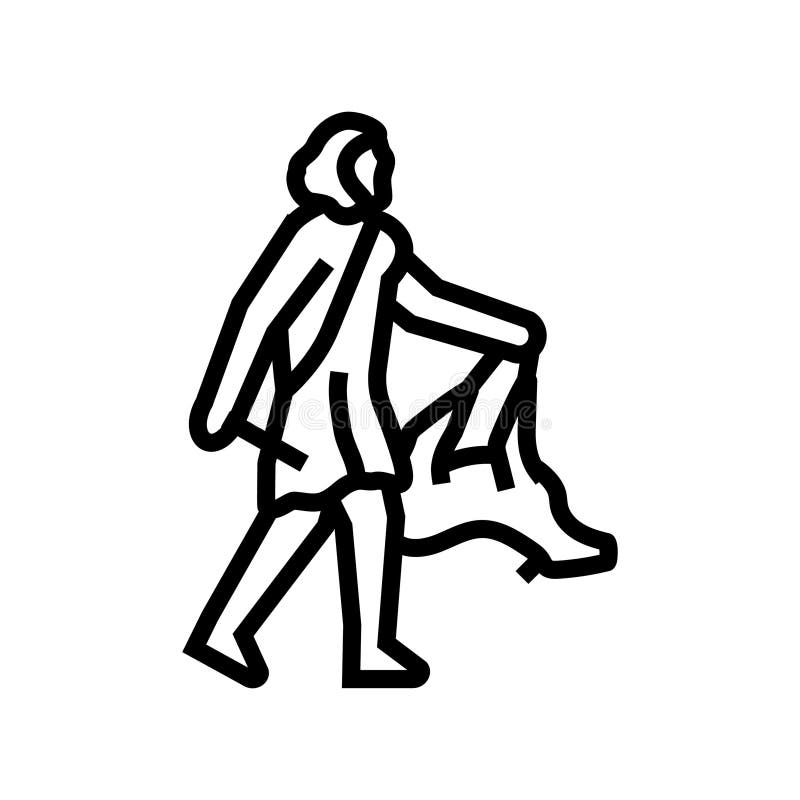 Hunting gathering human evolution line icon vector illustration royalty free illustration
