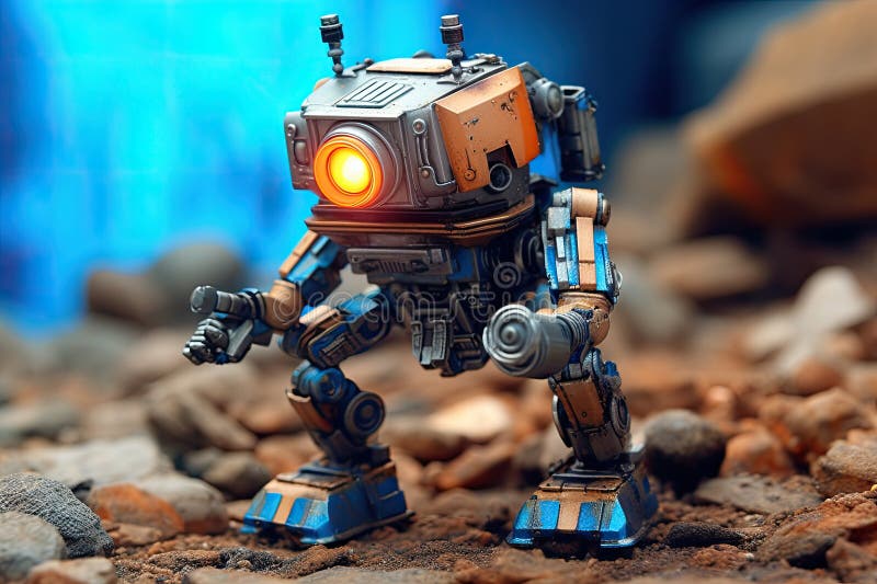 Hunting robot. Generative Ai stock illustration