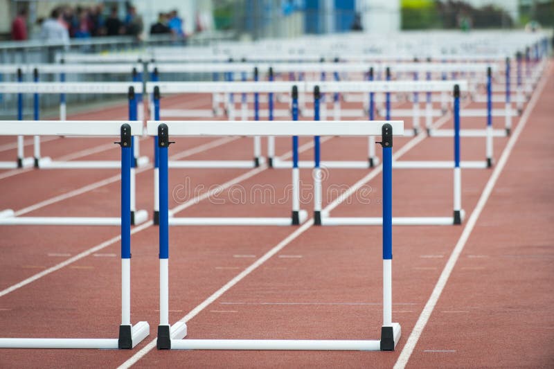 Hurdle on the track stock image Hurdle on the track stock image