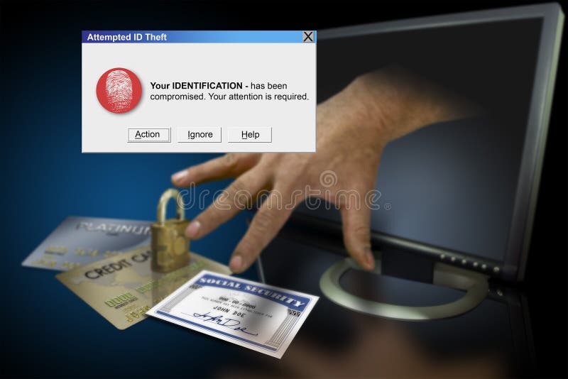 Hurto de identidad en el Web imagen de archivo