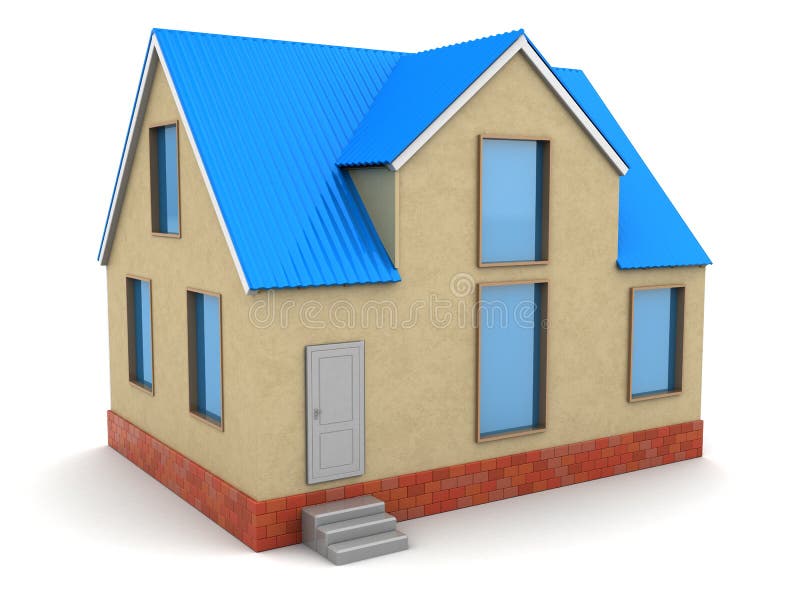 hus 3d stock illustrationer hus 3d stock illustrationer