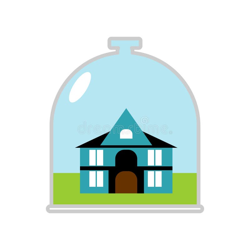 Hus Glass Klocka Skyddande markis över byggnad Besparing på hom royaltyfri illustrationer Hus Glass Klocka Skyddande markis över byggnad Besparing på hom royaltyfri illustrationer