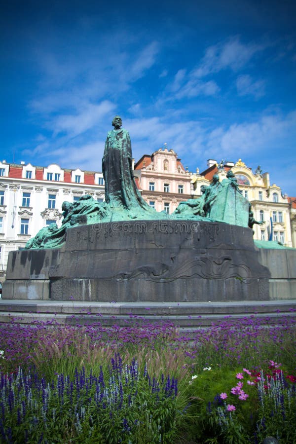 hus Jan Prague statua zdjęcie stock hus Jan Prague statua zdjęcie stock