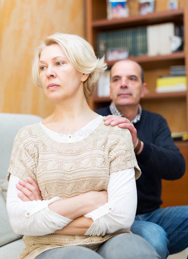 Husband Asking Wife for Forgiveness Stock Image - Image of faces