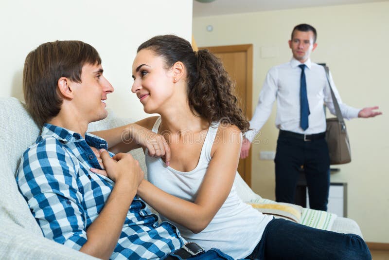 Husband Catching Cheating Wife Stock Image Image Of Offense Breakup 68456759 