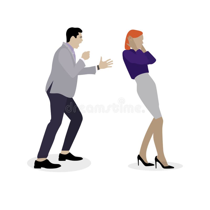 Wife shouting at husband stock vector. Illustration of conflict - 193424004