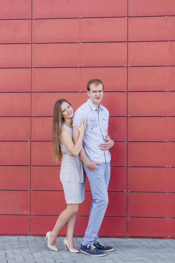 Husband and Wife on the Nature Stock Image