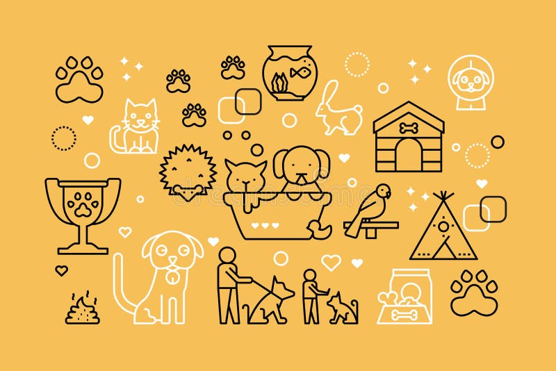 Husdjurlinje symbolsillustration stock illustrationer Husdjurlinje symbolsillustration stock illustrationer