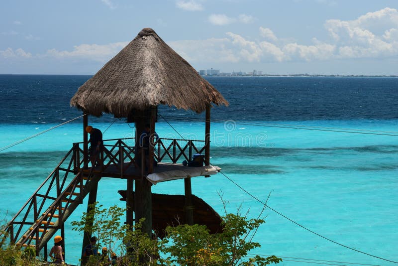 Hut on the beach stock photo. Image of isla, beach, mexico 144505048