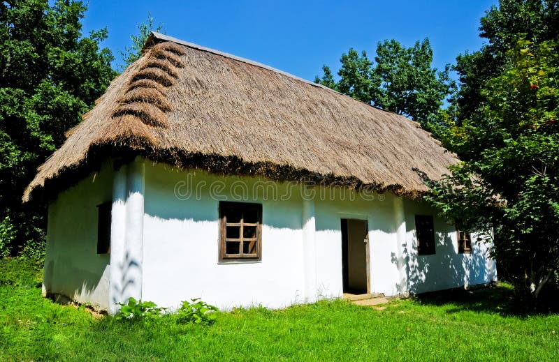 Hut and thatch roof royalty free stock images