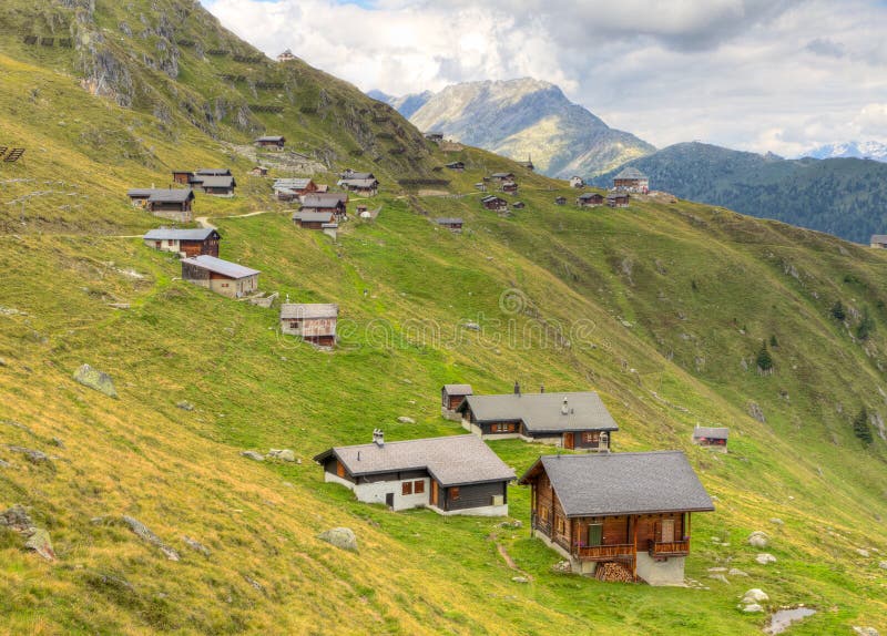 Huts at Belalp. Switzerland