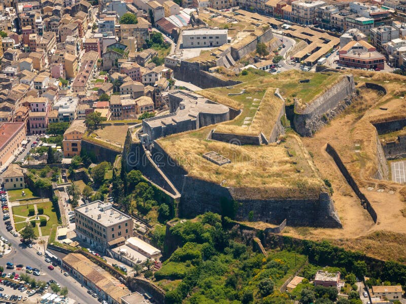 Huvudstad för Kerkyra stadfästning av Korfu isalnd Grekland arkivfoto Huvudstad för Kerkyra stadfästning av Korfu isalnd Grekland arkivfoto
