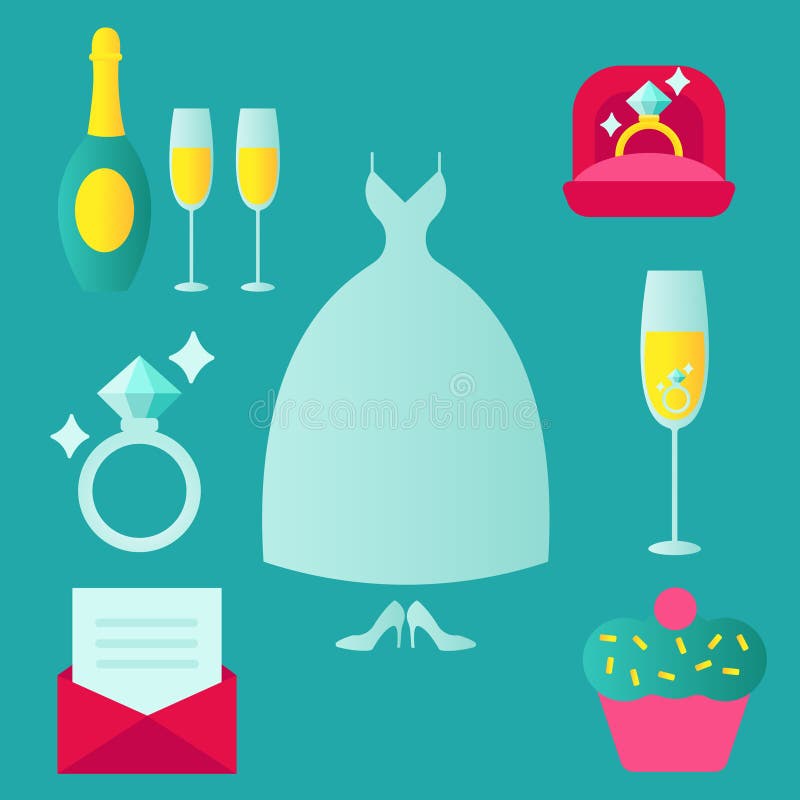 Huwelijk, Huwelijk, Overeenkomst, de Bruids Reeks van het Kleuren Vectorpictogram De dag van de valentijnskaart Liefde, Ring in v stock illustratie Huwelijk, Huwelijk, Overeenkomst, de Bruids Reeks van het Kleuren Vectorpictogram De dag van de valentijnskaart Liefde, Ring in v stock illustratie