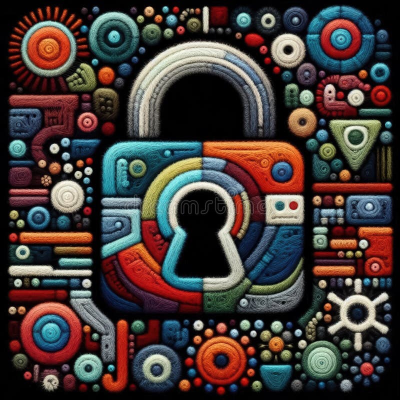 Huśtawka dzieł sztuki symbolizuje trwającą walkę o bezpieczeństwo cybernetyczne i ochronę wrażliwych royalty ilustracja