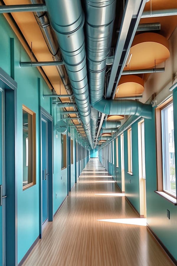 Hvac Ducts and Vents in a Newly Constructed Building Stock Image