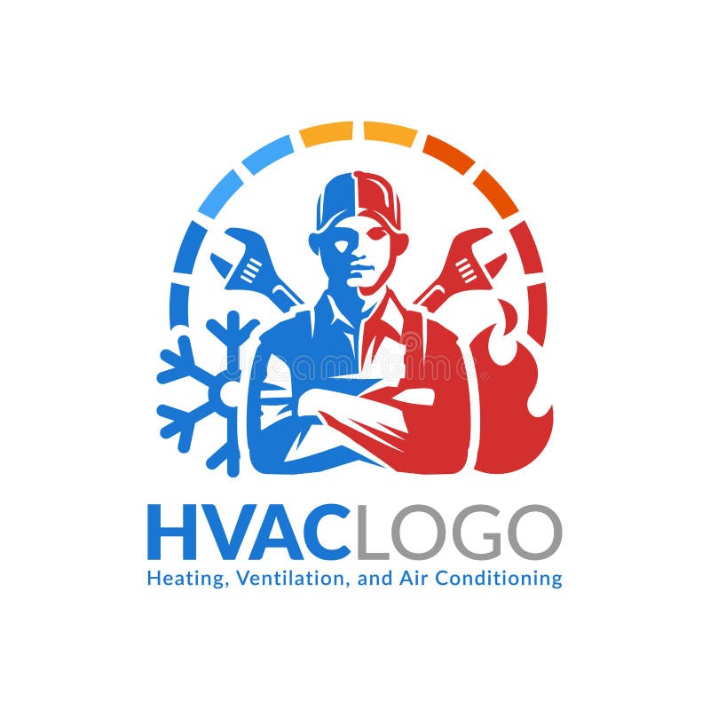 HVAC-Logo-Design, Heizung, Lüftung und Klimaanlage Logo oder Icon-Vorlage