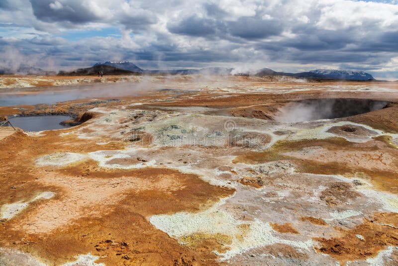 Hverir Hot Springs Landscape Stock Image Image of hverir, springs
