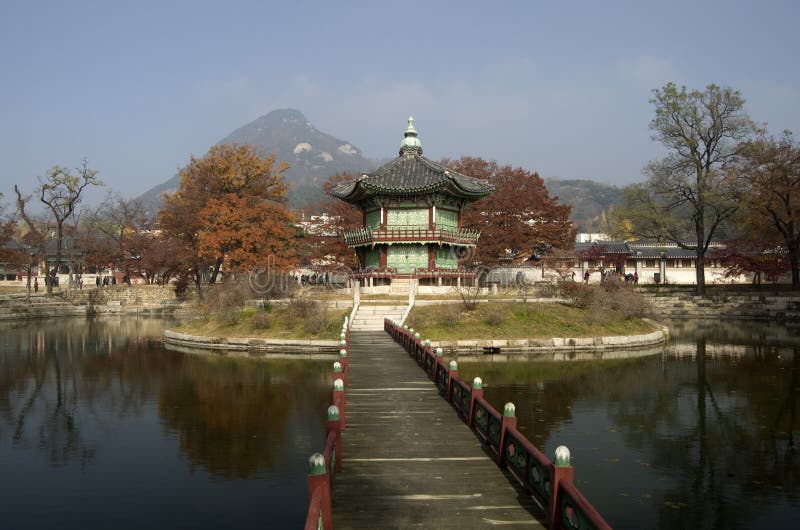 Hyangwonjeong at Gyeongbokgung Palace Seoul Korea