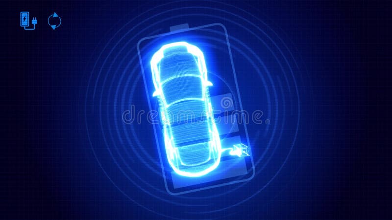 Elektroauto Armaturenbrett Batterieanzeige Zeigt Zunehmende Batterieladung  Animation. Stock Footage - Video von innovation, industrie: 225354484