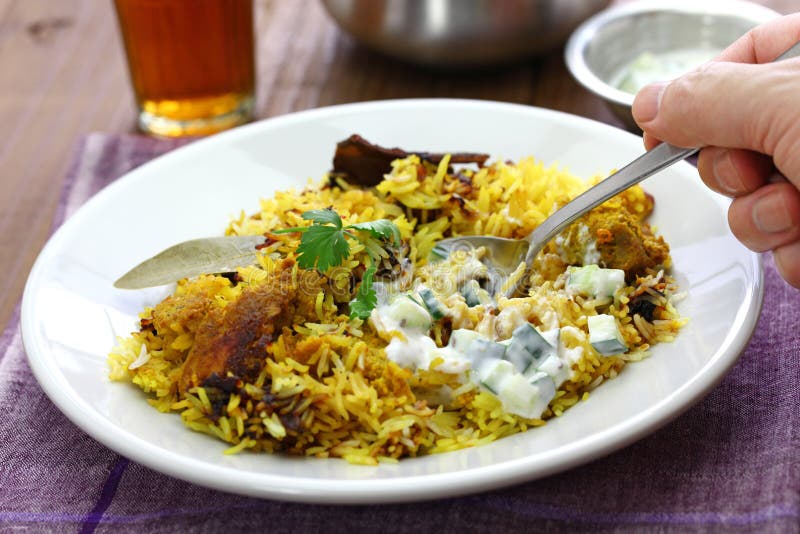 Hyderabadi chicken biryani, indian cuisine. Chicken dum biryani stock images, royalty-free photos and pictures