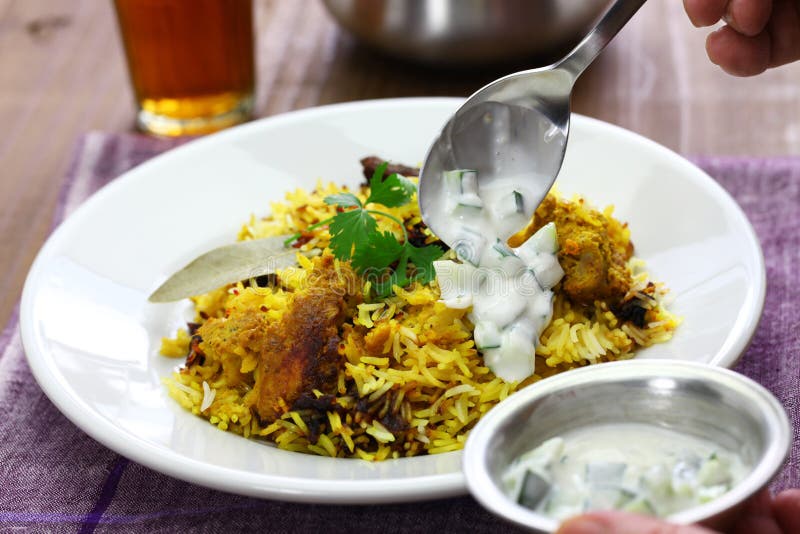 Hyderabadi chicken biryani, indian cuisine. Chicken dum biryani stock images, royalty-free photos and pictures