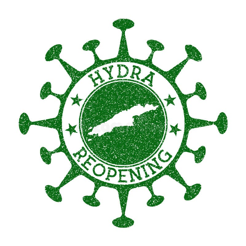 Hydra Reopening Stamp. stock illustration