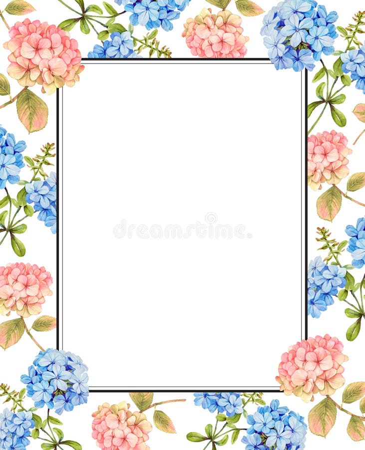 Hydrangea hortensia en jasmijn bloemenachtergrond royalty-vrije illustratie Hydrangea hortensia en jasmijn bloemenachtergrond royalty-vrije illustratie